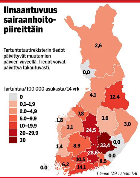 Suomi lähestyy epidemian kiihtymisvaihetta – näillä alueilla raja on jo  ylitetty - Kotimaa - Ilta-Sanomat