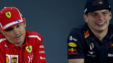 Kimi Räikkönen ja Max Verstappen kuvattuna Abu Dhabin GP:n yhteydessä 2018.
