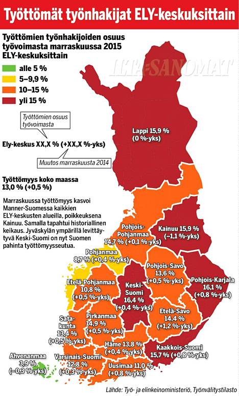 Jättityöttömyys piinaa Suomea – näissä maakunnissa töitä piisaa muita  paremmin - Työelämä - Ilta-Sanomat