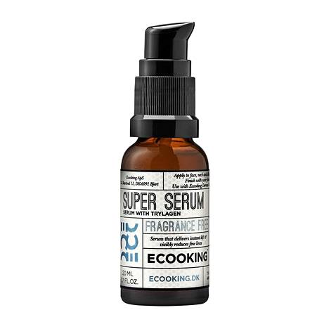 Ecookingin Super Serum -seerumissa on heksapeptidejä, jotka rentouttavat kasvojen ilmeryppyjä, 55,70 €.