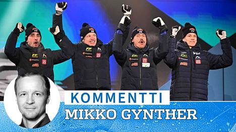 Ristomatti Hakola, Iivo Niskanen, Perttu Hyvärinen ja Niko Anttola saivat mitalinsa.