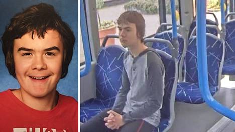 Poliisi julkaisemia kuvia Noelista. Uudessa kuvassa hän istuu linja-autossa.