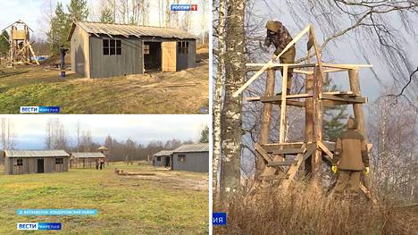 Rossija 1 -televisiokanava näytti kuvia ”suomalaisen keskitysleirin” pystyttämisestä Aitniemeen.
