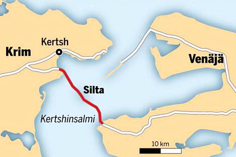 Putinin vuonna 2018 avaama tärkeä silta on ilmiliekeissä Krimin niemimaalla  - Ulkomaat - Ilta-Sanomat