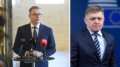 Pääministeri Petteri Orpo (kok) ja Slovakian pääministeri Robert Fico.