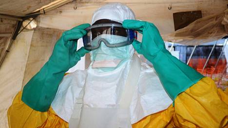 Kuva otettu vuonna 2014 Conakryn kaupungissa Guineassa sairaalassa, jossa hoidettiin ebolapotilaita.