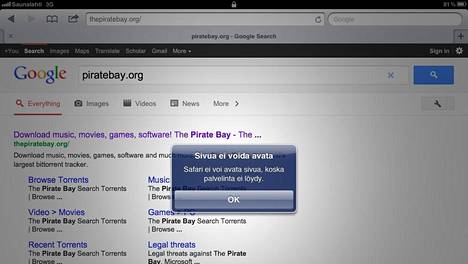 Pirate Bay -verkkosivustolle pääsy estettiin vuonna 2012. Jatkoa on tulossa.