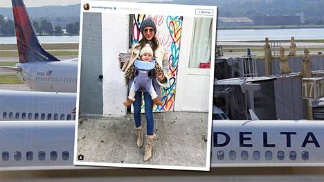 Arielle Noa Charnas kertoo Instagram-tilillään ikävästä yllätyksestä Ruby-tyttärensä ensimmäisellä lentomatkalla.