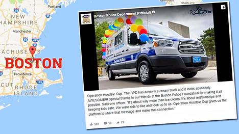 Bostonin poliisi esitteli uuden autohankintansa – 79 000 euron arvoisen  jäätelöauton! - Ulkomaat - Ilta-Sanomat