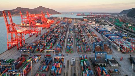 Kiinan vienti kasvoi viime vuonna merkittävästi. 