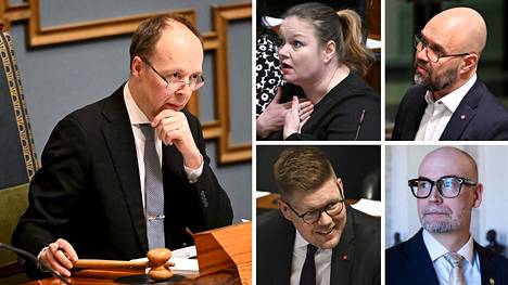 Puhemies Jussi Halla-aho (ps) sai kuunnella Sdp:n kansanedustajien puheenvuoroja aamukahteen saakka. Sdp:stä äänessä olivat muun muassa Krista Kiuru, Kim Berg, Antti Lindtman ja Juha Viitala.