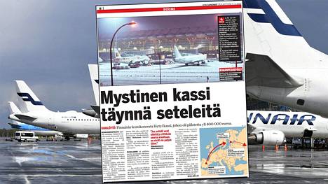 Finnairin lentokoneesta löytyi Helsinki-Vantaan lentoasemalla lokakuussa 2009 käsimatkatavaroista yksinäinen kassi, jonka sisällä oli 409760 euroa käteistä rahaa.