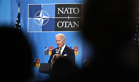 Yhdysvaltain presidentti Joe Biden puhui Nato-kokouksessa torstaina.