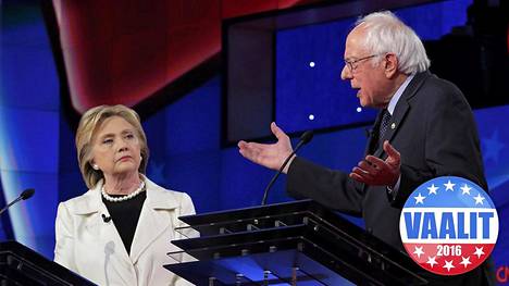 Hillary Clinton ja Bernie Sanders tavoittelevat demokraattien presidenttiehdokkuutta.