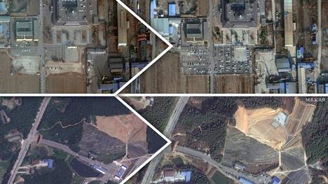 Teknologiayhtiö Maxarin satelliittikuvissa näkyy, miten koronatilanne on muuttunut Kiinassa.