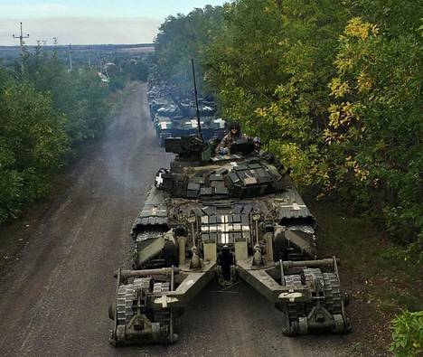 Ukrainan joukkoja Harkovan alueella 12.9. Ukrainan armeijan julkaisema kuva.