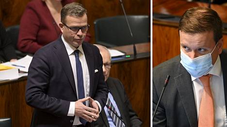 Petteri Orpo ja Ville Tavio arvostelivat hallituksen toimintaa.