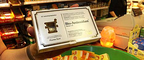 Antioksidantteja myydän myös ravintolisinä.
