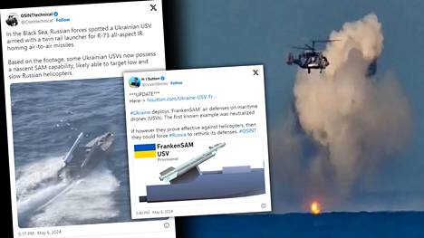 Venäläiskanavat julkaisivat videon uudenlaisen meridronen tuhoamisesta. Jatkossa osat voivat kääntyä, jos Ukraina saa kehitettyä etäohjattujen alustensa ilmatorjuntaa.