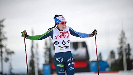 Krista Pärmäkoski hiihti voittoon Oloksella. 