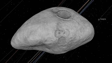 Taiteilijan näkemys asteroidista 2023 DW.
