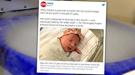 Molly on maailman ”vanhin” vauva – alkio oli pakasteessa 27 vuotta -  Ulkomaat - Ilta-Sanomat