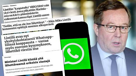 Elinkeinoministeri Mika Lintilän WhatsApp-tapausta on käsitelty useissa eri medioissa.