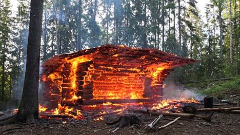 Nuoret yrittivät sammuttaa tämän roihun – laavu tuhoutui täysin Vihdissä -  Kotimaa - Ilta-Sanomat