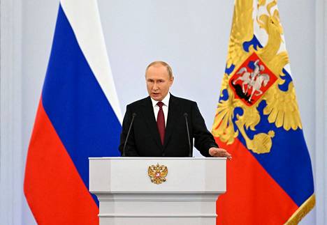 Presidentti Putin piti puheen perjantaina iltapäivällä.