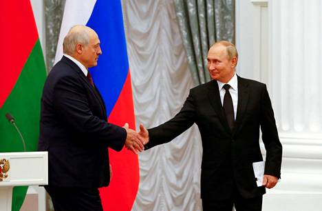 Lukashenka ja Putin kuvattiin yhdessä heidän tavatessaan syyskuussa Moskovassa.