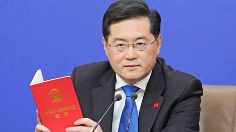 Ulkoministeri Qin Gang lehdistötilaisuudessa Pekingissä 7. maaliskuuta. 