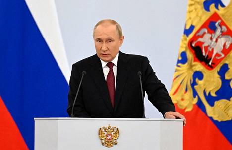 Vladimir Putin puhui Moskovassa perjantaina.