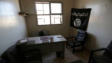 Isisin käyttämä huone Syyriassa Aleppon pohjoispuolella, josta terroristijärjestö on perääntynyt.