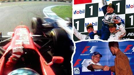 Jacques Villeneuve voitti maailmanmestaruuden ja Mika Häkkinen osakilpailun Jerezissä 1997.