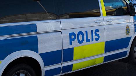 Ruotsalainen poliisiauto kuvituskuvassa.