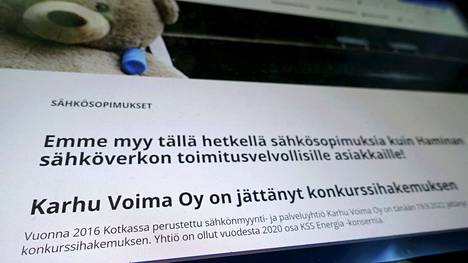 Karhu Voima jätti konkurssihakemuksen maanantaina.