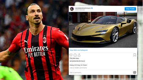 Zlatan Ibrahimovic muisti itseään Ferrarilla.