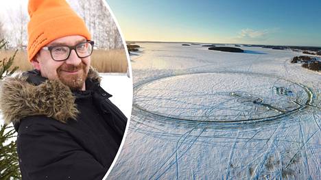 Helsinkiläinen Janne Käpylehto aikoo sahauttaa uuden ennätyslukeman Lappajärven jäällä. 