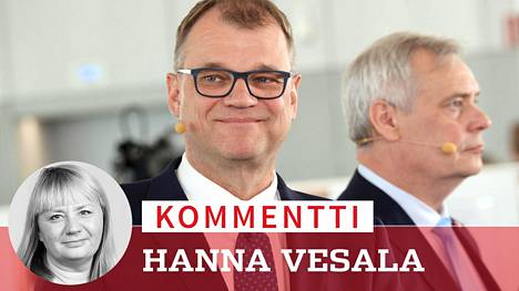 On Antti Rinteen (sd, kuvassa oik.) onni, että Juha Sipilä (kesk, kuvassa vas.) katoaa eduskunnan takapenkkiin seuraamaan riviedustajana työllisyyslukujen kehitystä.