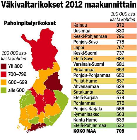 Täällä saa turpaan – IS listasi Suomen väkivaltaisimmat maakunnat - Kotimaa  - Ilta-Sanomat