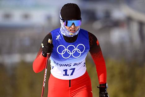 Dinigeer Yilamujiang vauhdissa 10 kilometrin kilpailussa.