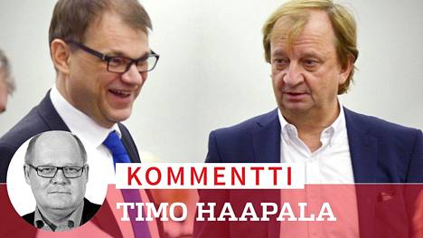 Pääministeri Juha Sipilä ja kansanedustaja Hjallis Harkimo eduskunnassa 3. maaliskuuta.
