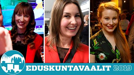 Muun muassa Eveliina Heinäluoma, Eeva Kalli ja Iiris Suomela pääsivät eduskuntaan.
