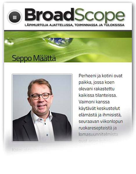 Kuvakaappaus Broad Scope Management Consulting Oy:n sivuilta.