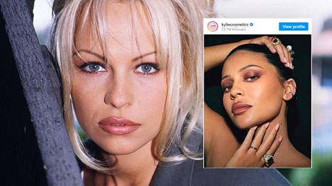 Kylie Jenner räväytti ohuella kulmakarvalookilla. Pamela Andersonin 90-luvun meikkityyliä puolestaan kopioidaan  Tiktokissa ahkerasti.