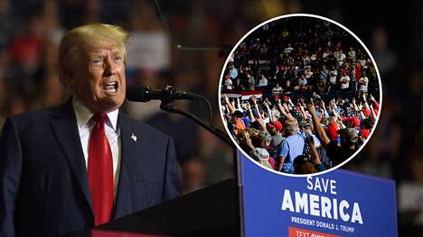 Donald Trump puhui kampanjatilaisuudessa Ohiossa. Huomio kiinnittyi taustamusiikkiin ja yleisön eleisiin.