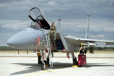 F-15-hävittäjä kuvattuna Unkarissa viime syksynä.