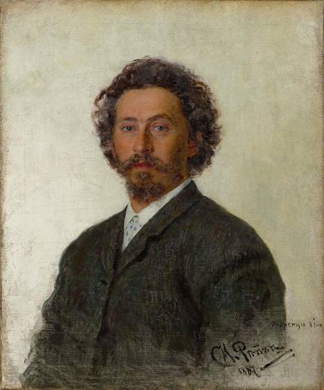 Ilja Repin on Omakuvassaan (1887) 43-vuotias kansainvälisestikin menestynyt taiteilija.