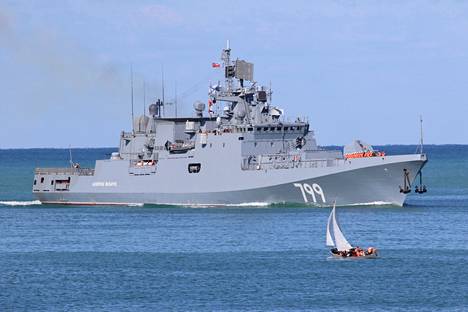 Grigorovitsh-luokan fregatti Admiral Makarov kuvattiin Sevastopolissa vuonna 2018. Sen on väitetty saaneen vaurioita tuoreessa iskussa, mutta vahvistusta ei ole.