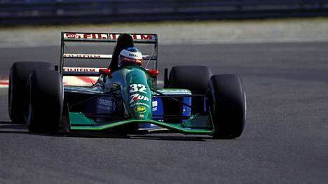 Michael Schumacher debytoi Jordanin ratissa vuonna 1991.